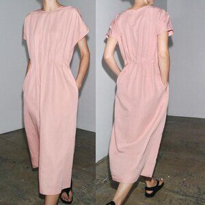 NEW ZARA pleated midi pink dress 4333
